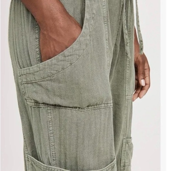 Free People Feeling Good Utility Pull-On Pants in the color Eden - Picture 3 of 10